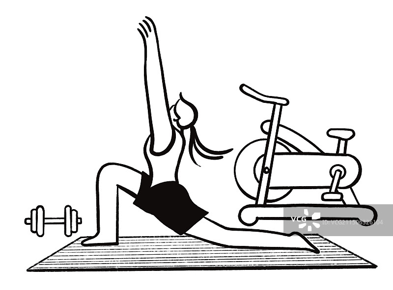 黑白 插图插画  速写 线描素描 简约风 瑜伽 健身 锻炼 生活 健康 女人 休闲生活 舒适 现代女图片素材