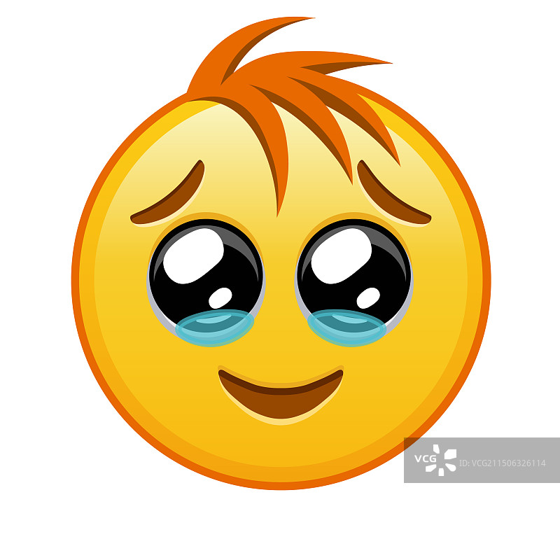 黄色大号喜极而泣表情符号图片素材