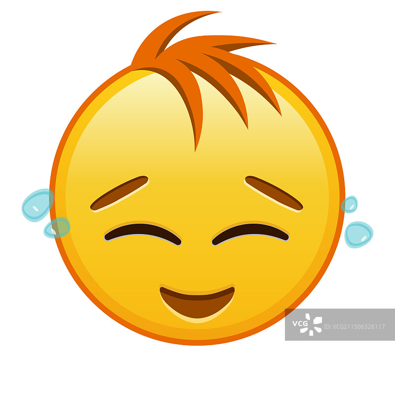 黄色大号喜极而泣表情符号图片素材