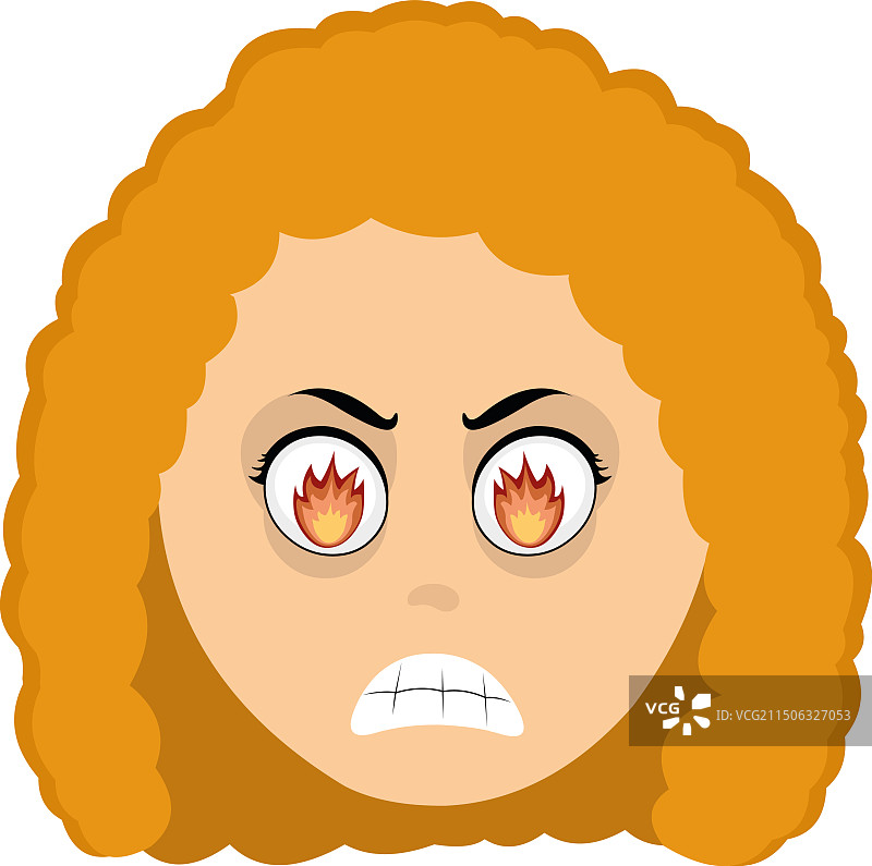 红发女子燃烧的眼神图片素材