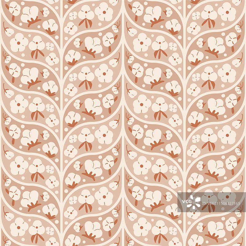 棉花和花蕾无缝图案图片素材