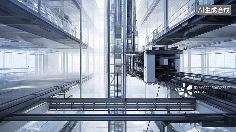 【AI数字艺术】工业货梯场景工厂和仓库等工业场所图片素材