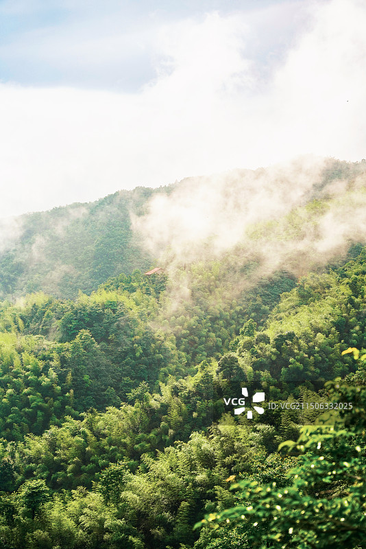 雨后天晴 云雾弥漫 高山峻岭图片素材