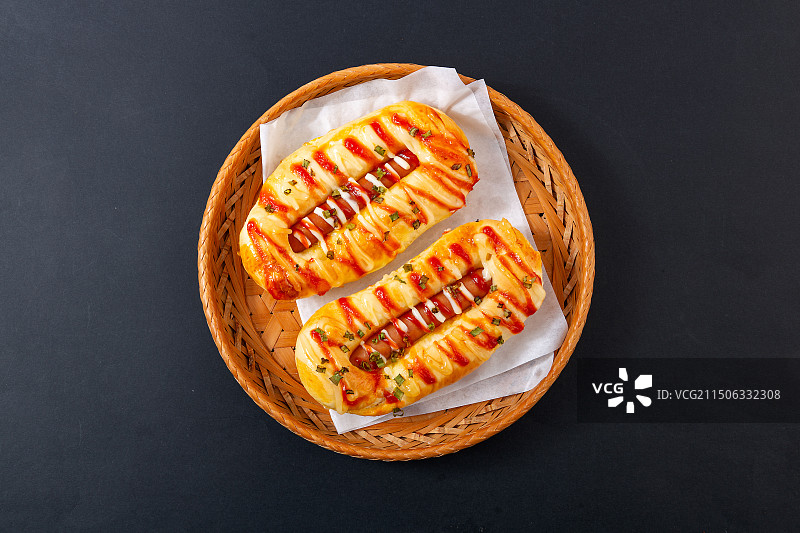 香葱肠仔包图片素材