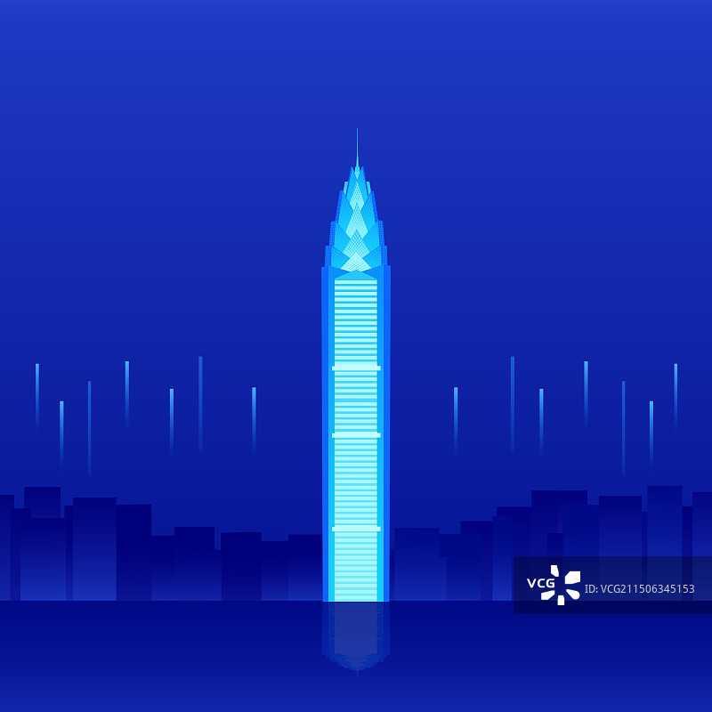 温州世贸中心大厦矢量插画，科技经济宣传广告推广图片素材