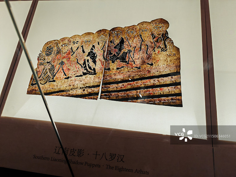 2024年6月辽宁省大连市，大连博物馆，皮影戏，皮影，国宝，文化，传统，展馆，展厅，陈列，学习，教育图片素材
