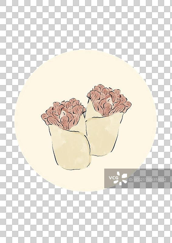 水墨风河北美食插画元素-驴肉卷饼图片素材