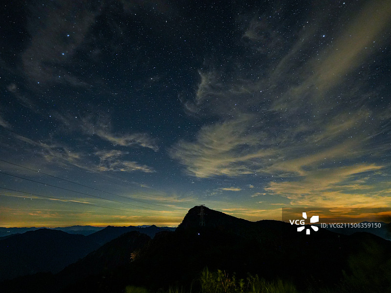 杭州太子尖的绝美星空银河~图片素材