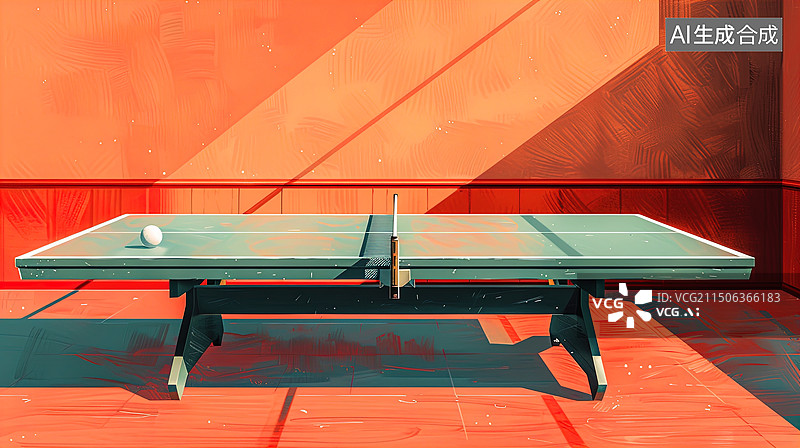 【AI数字艺术】色彩丰富的场景，乒乓球桌图片素材