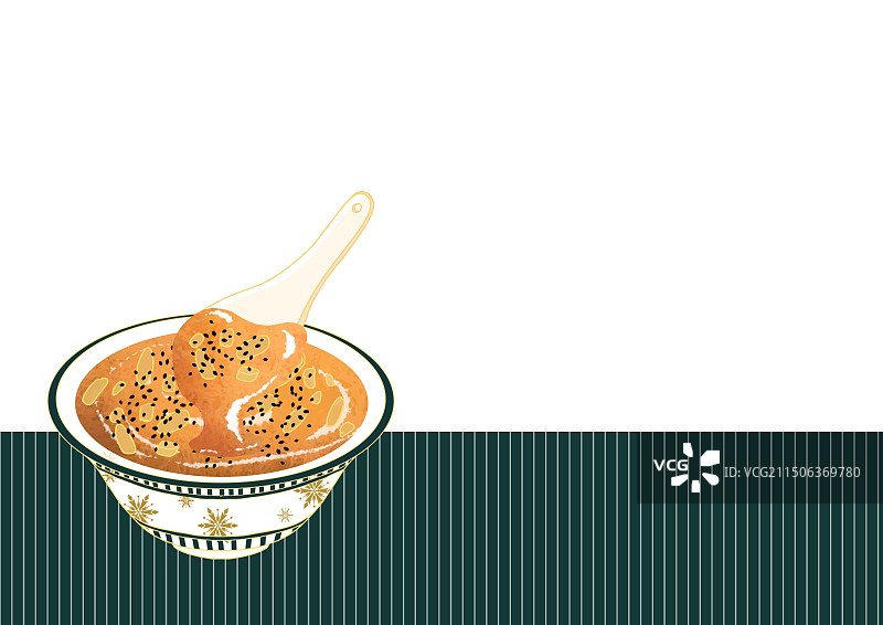 河南省特色美食小吃插画武陟油茶图片素材