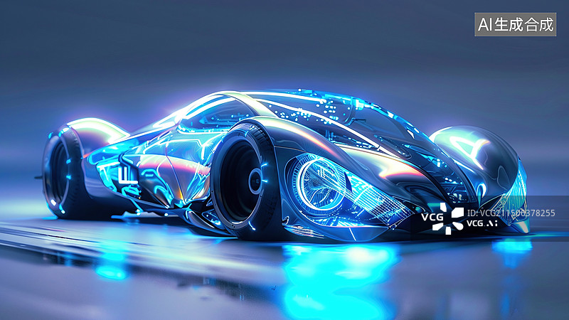 【AI数字艺术】新能源概念车创意背景图片素材