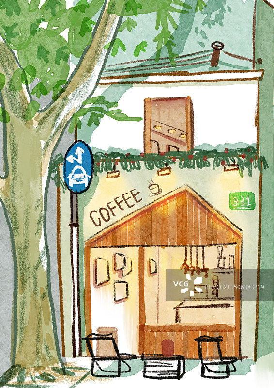 街边面包店图片素材