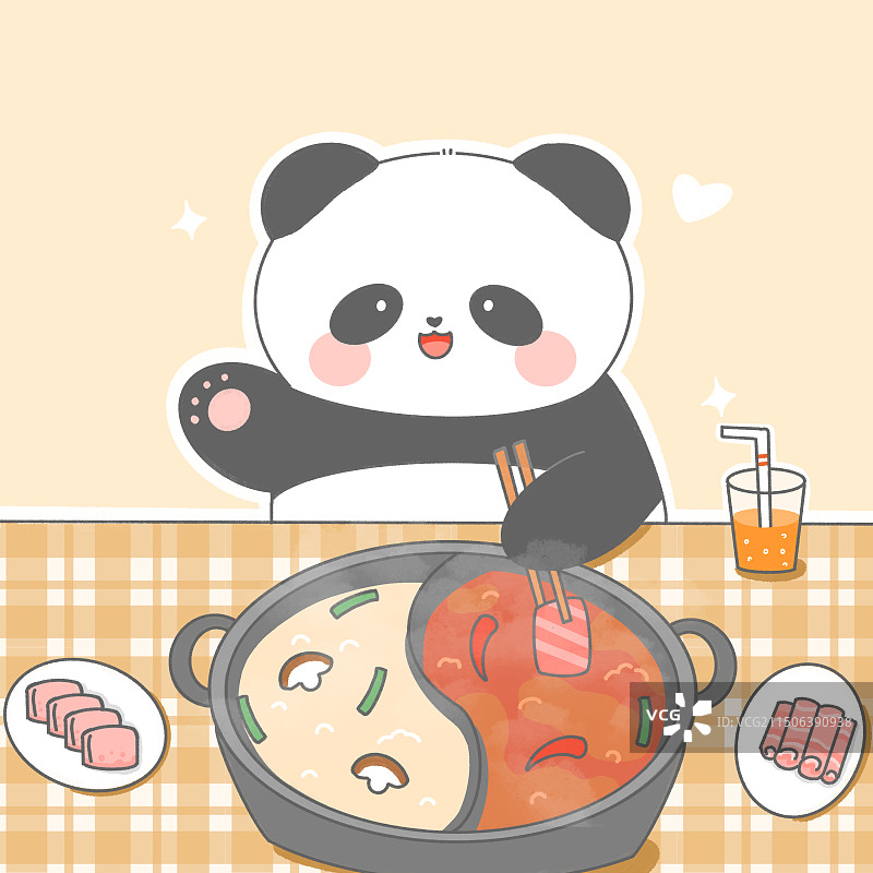 吃火锅的熊猫图片素材