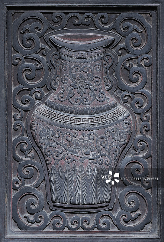 清代木雕（花瓶）图片素材