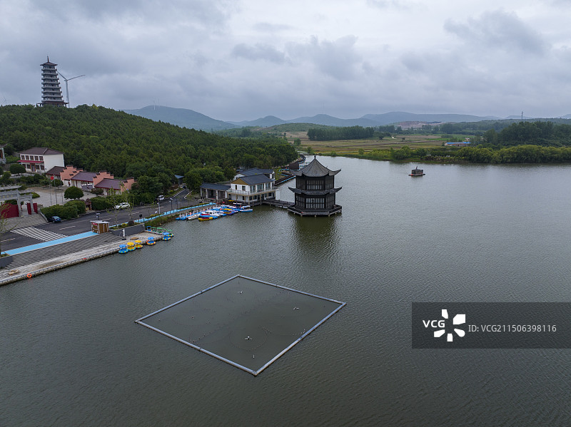 航拍安徽省滁州市定远县金山滴水寺风光图片素材
