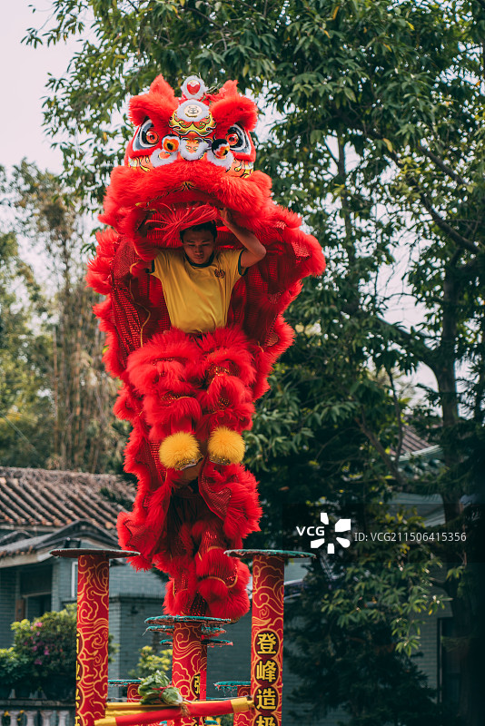 佛山南海醒狮表演图片素材