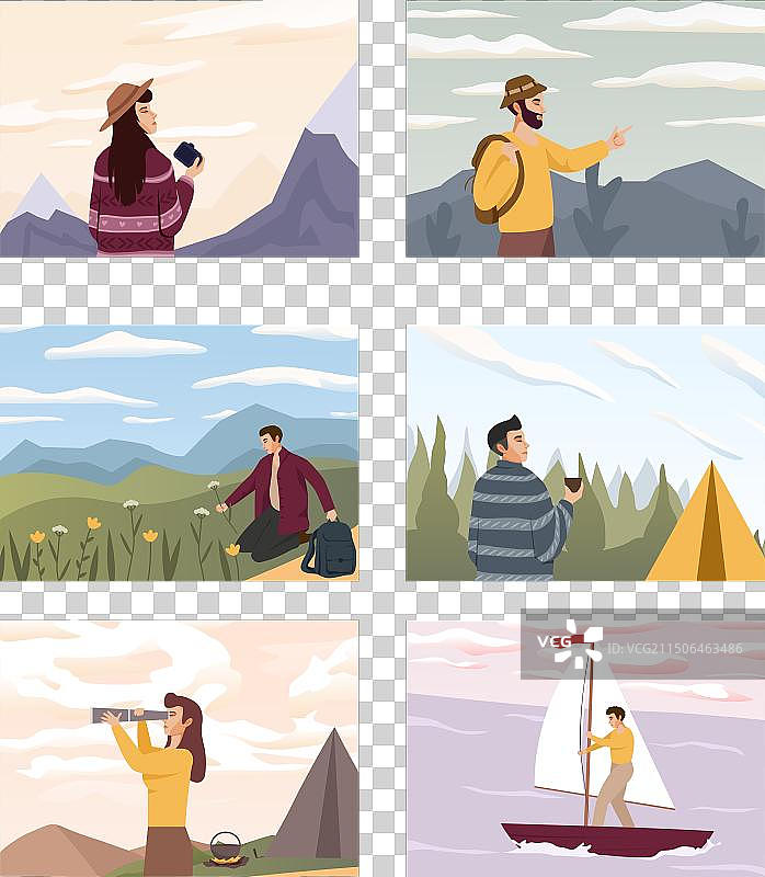 人们在自然中旅行图片素材