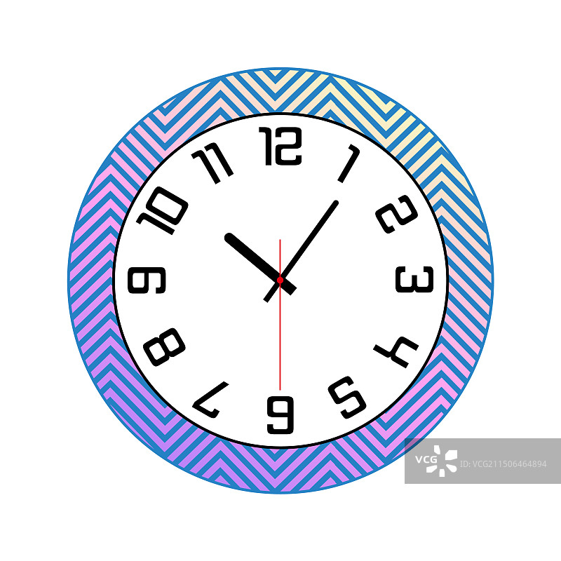 白色背景上的圆形挂钟图片素材