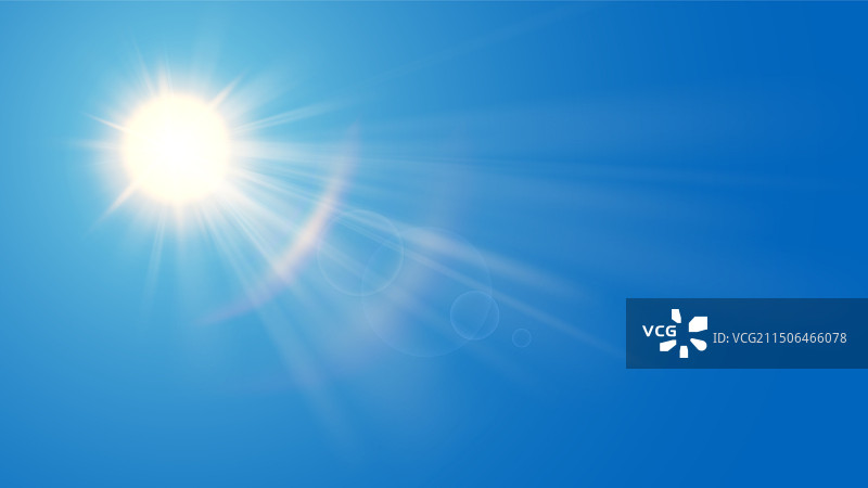蓝天中的阳光和镜头光晕图片素材