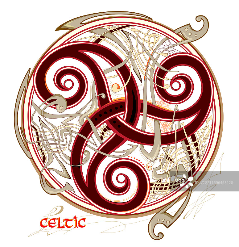 凯尔特复古三曲枝图案图片素材