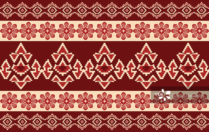 几何花卉民族织物无缝图案图片素材