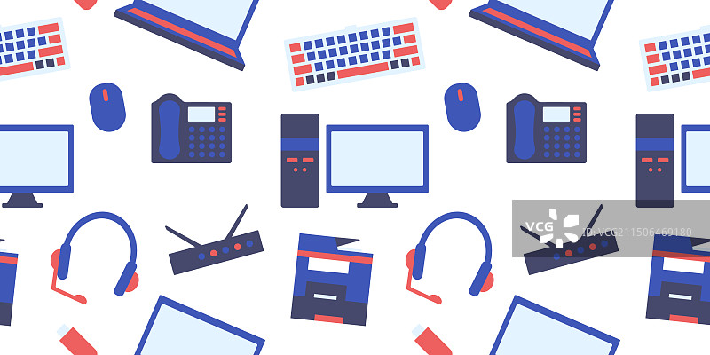 办公设备无缝图案 - 电话图片素材