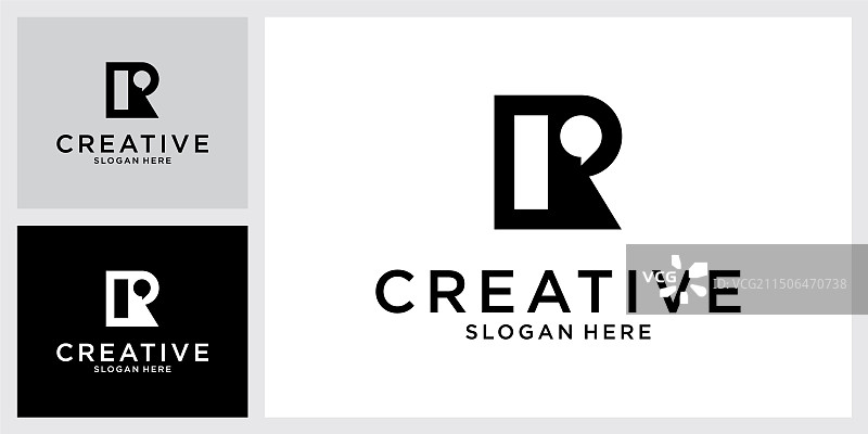 R或RR首字母logo设计图片素材