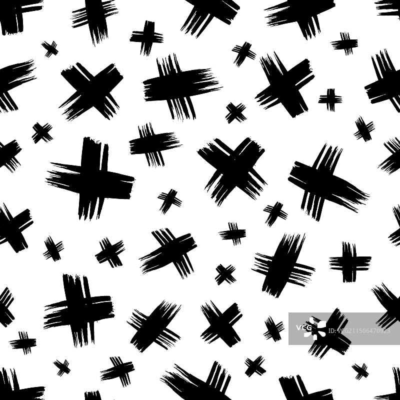 手绘十字符号无缝图案图片素材