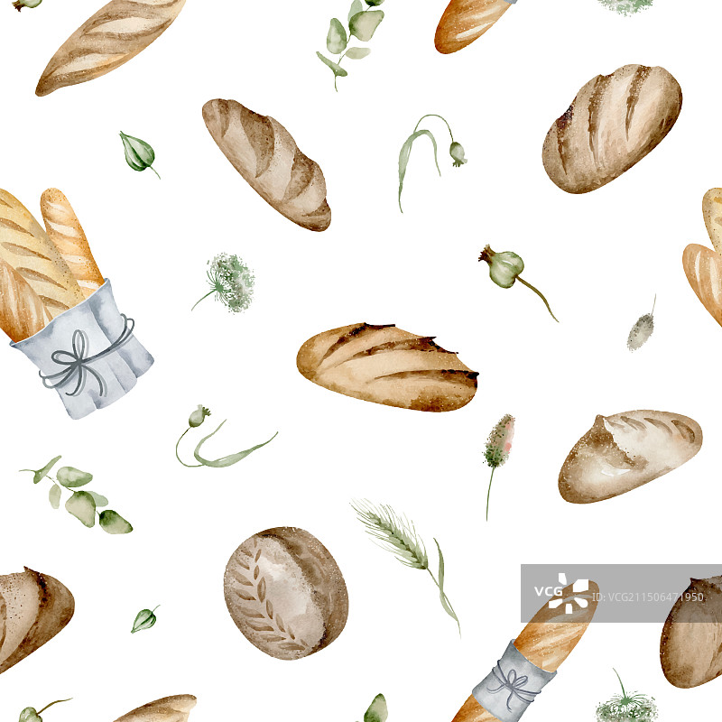 面包店背景无缝图案图片素材