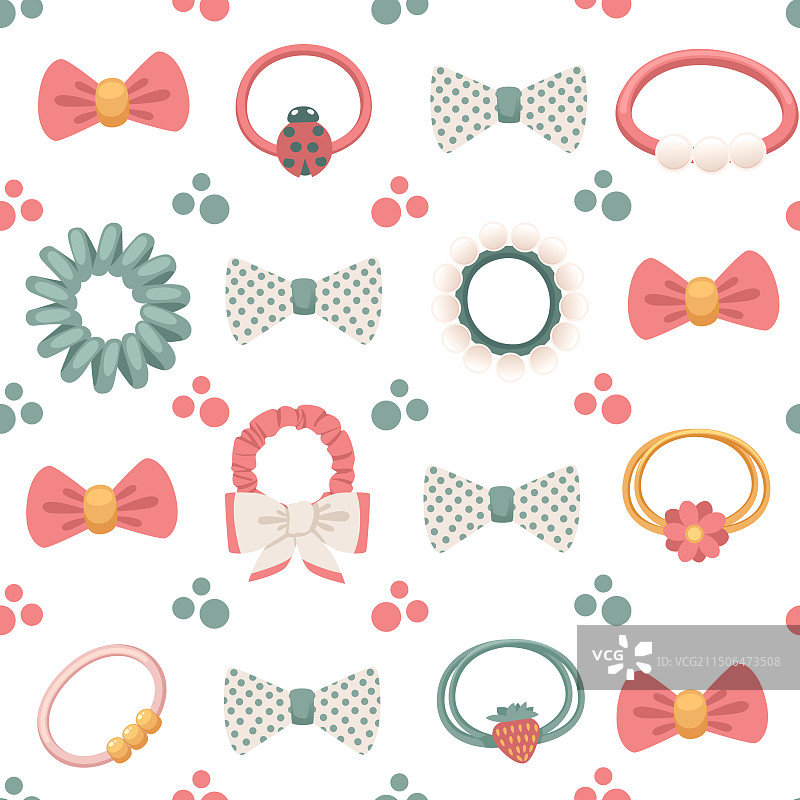 发卡和发圈无缝图案图片素材