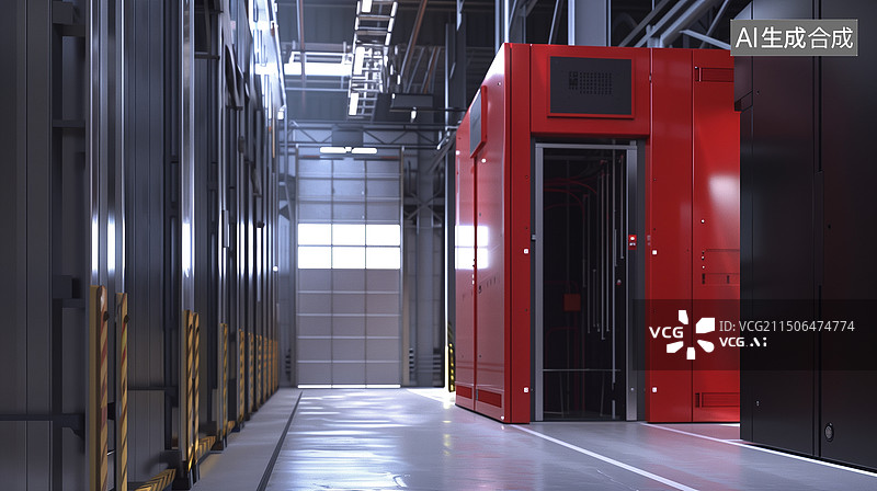 【AI数字艺术】工业货梯场景工厂和仓库等工业场所图片素材