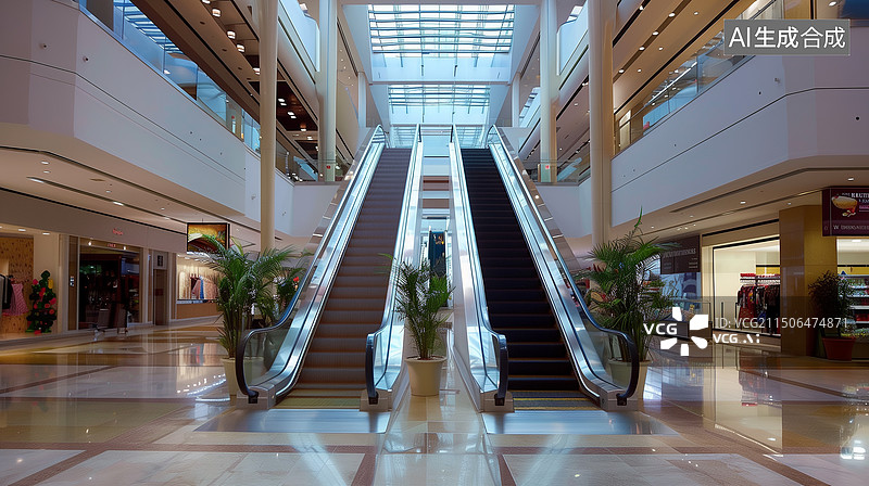 【AI数字艺术】超市购物中心自动货梯图片素材