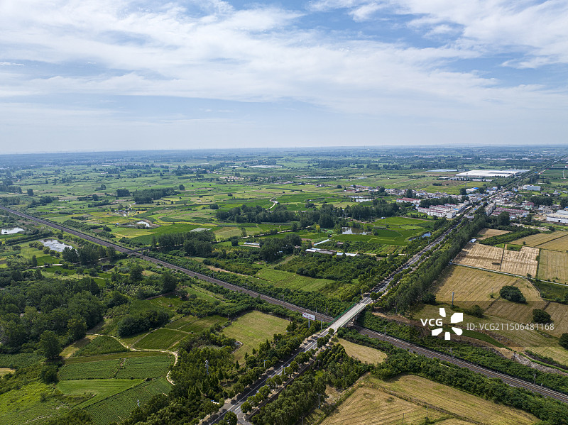航拍安徽省滁州市凤阳县小岗村风光图片素材