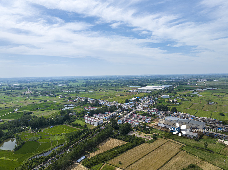 航拍安徽省滁州市凤阳县小岗村风光图片素材