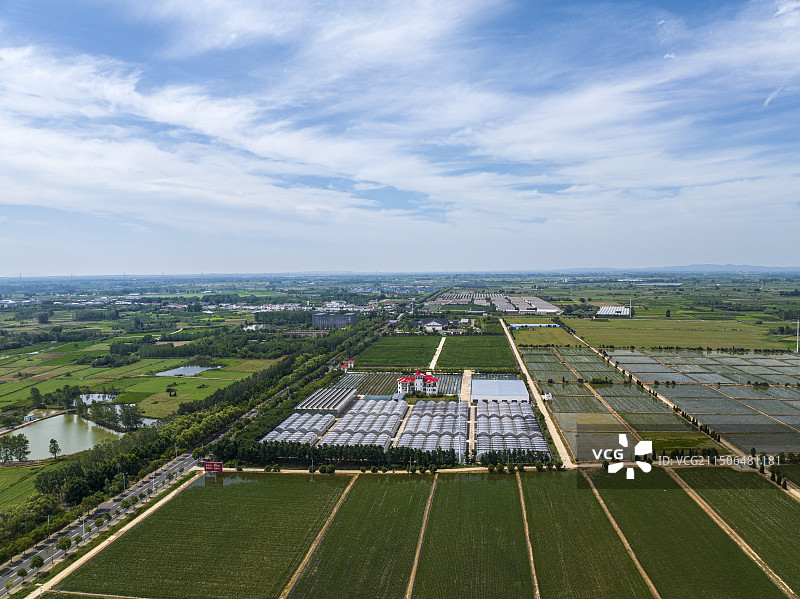 航拍安徽省滁州市凤阳县小岗村风光图片素材