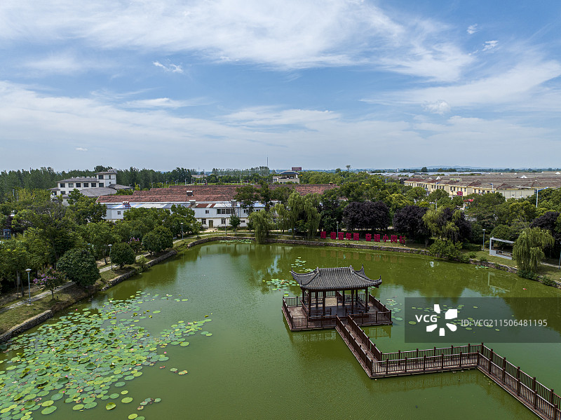 航拍安徽省滁州市凤阳县小岗村风光图片素材