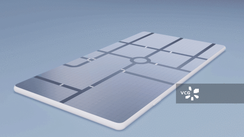 手机上的城市网络科技概念动画三维渲染图片素材