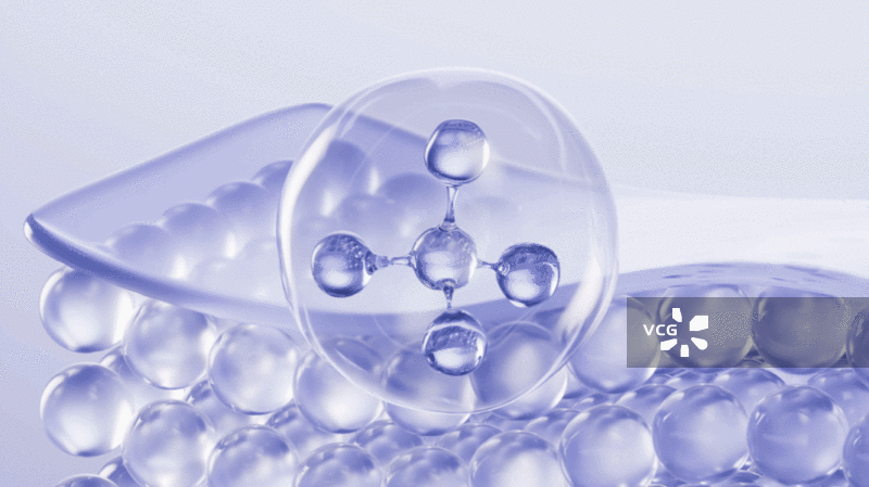 皮肤细胞与护肤品分子三维渲染图片素材