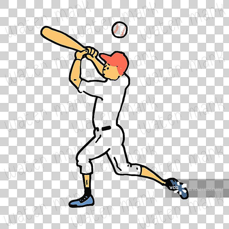手绘运动主题棒球图片素材