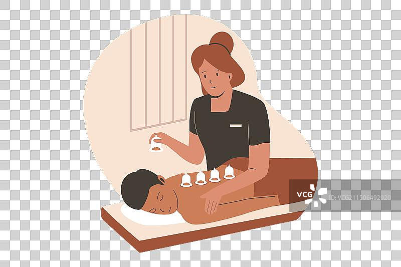 拔罐治疗师概念图片素材