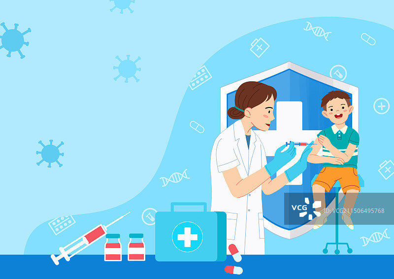 医生在病房里给患者治疗 打疫苗图片素材