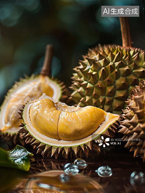 【AI数字艺术】创意水果榴莲果肉图片素材
