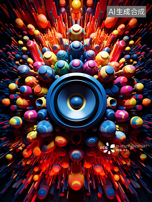 【AI数字艺术】像素爆炸下的音乐设备特写镜头图片素材
