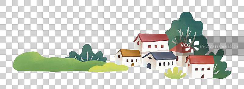 乡村振兴小镇的房屋建设景观图片素材