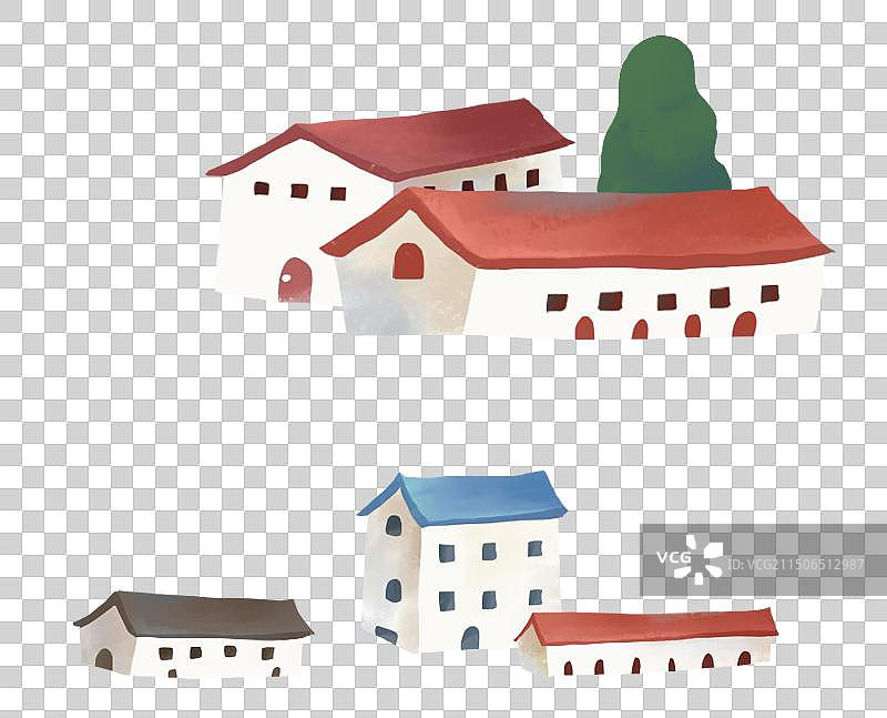 乡村振兴小镇的房屋建设景观图片素材