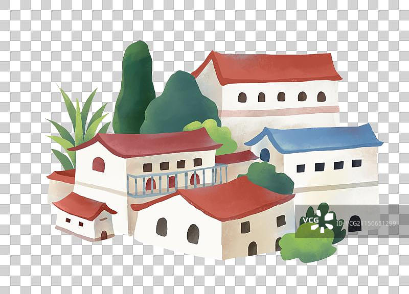 乡村振兴小镇的房屋建设景观图片素材