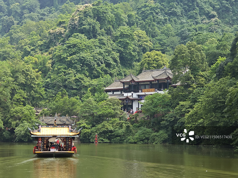 成都青城山月城湖图片素材