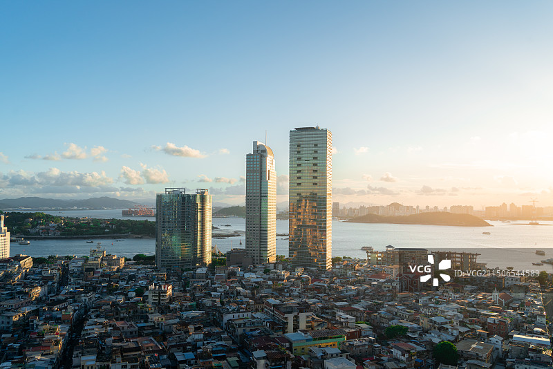 厦门思明区城市风光与城中村图片素材