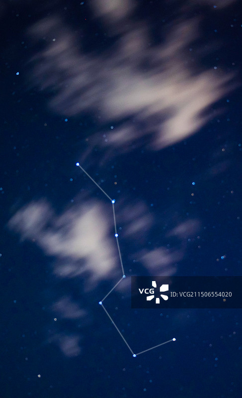 天空的北斗星和云朵图片素材