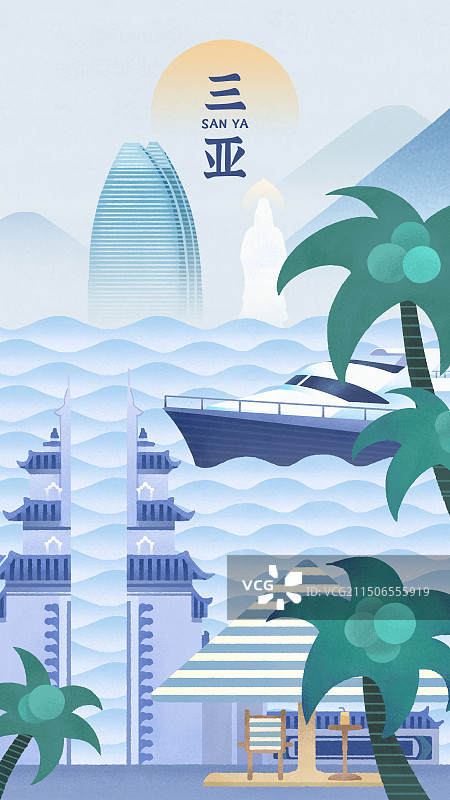 海南三亚大小洞天海岛景色与地标图片素材